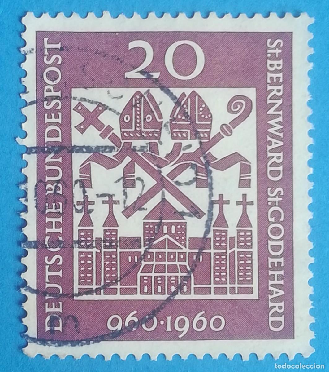 Sellos: Alemania Occidental. Milenario de los arzobispos san Bernard y san Godehard. Ivert 209. Usado.