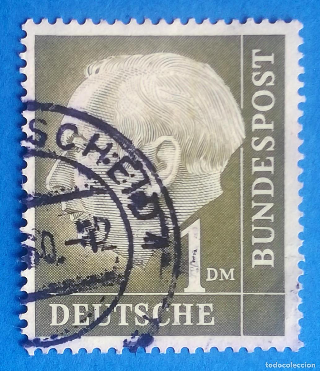 Sellos: Alemania Federal. Presidente Theodor Heuss. Yvert 72. Usado.