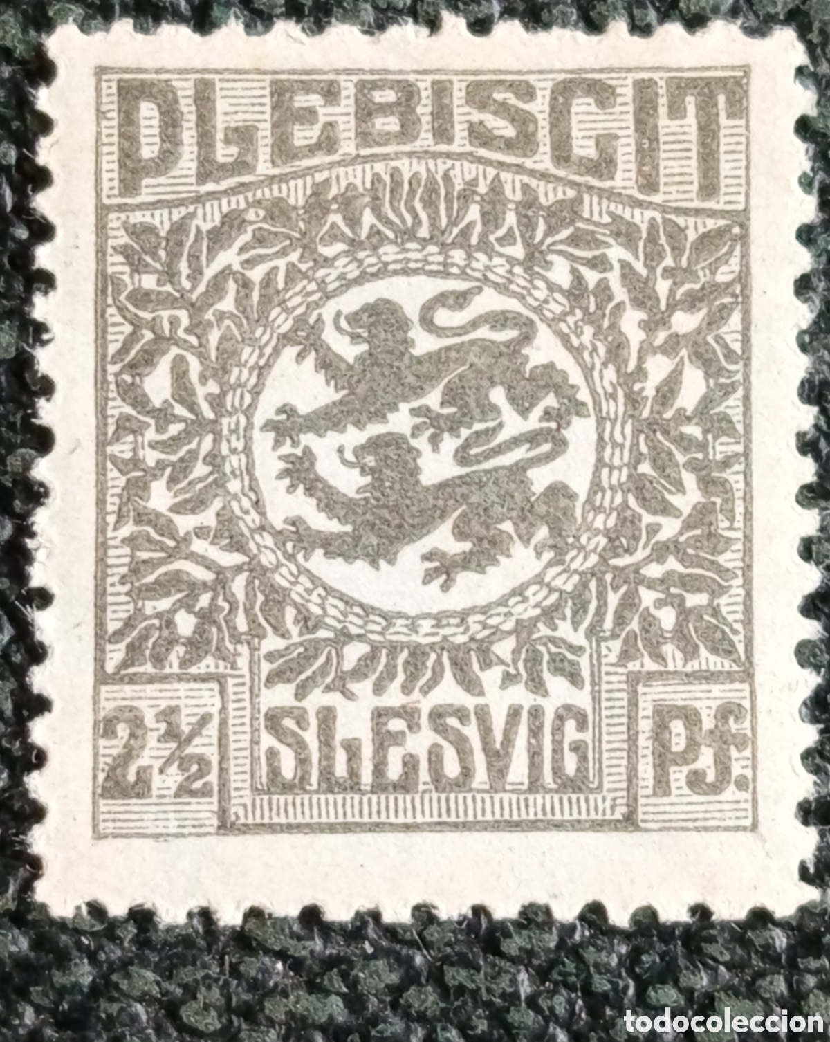 Sellos: Sello Plebiscito Slesvig 1920 Escudo Leones 2&frac12; Pfennig Michel N&uacute;mero 1