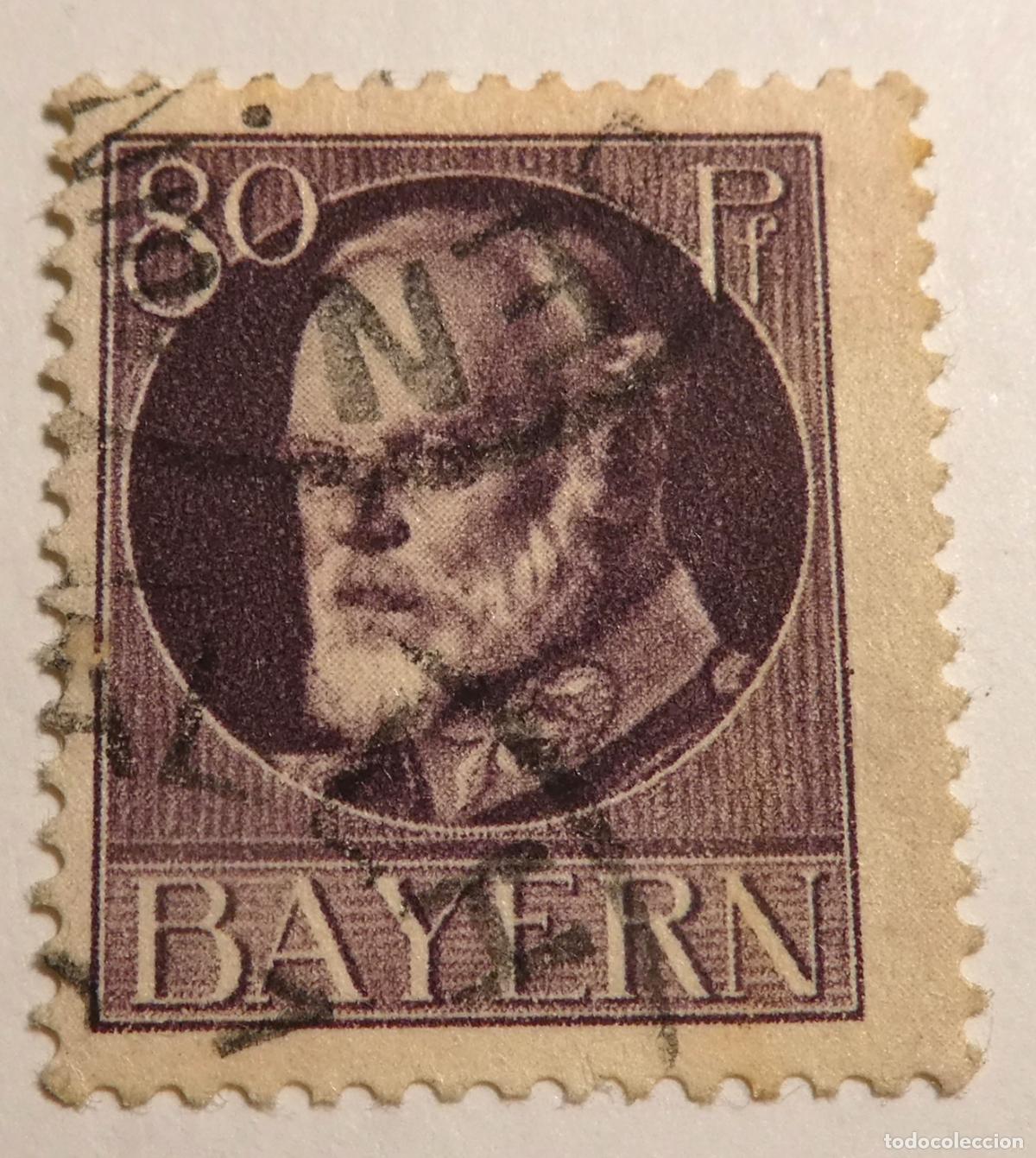 Sellos: Sello de Alemania, Baviera,Rey Luis III, 80 Pfennig 1914-20