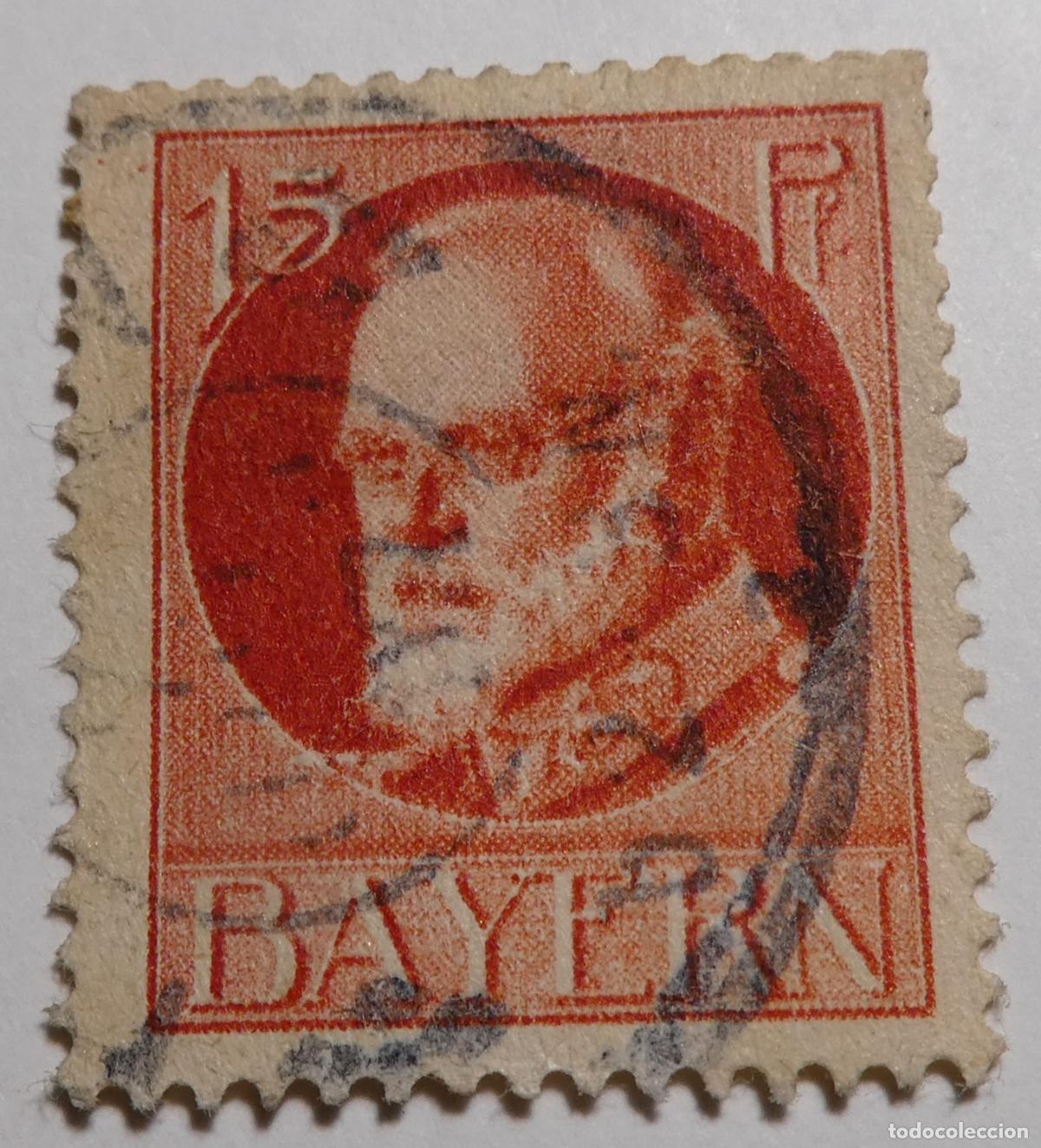 Sellos: Sello de Alemania, Baviera,Rey Luis III, 15 Pfennig 1915