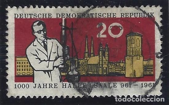 Sellos: ALEMANIA - ORIENTAL - 1961 - 1000 A&Ntilde;OS EL CIUDAD HALLE / SAALE EN SAJONIA-ANHALT - SELLADO