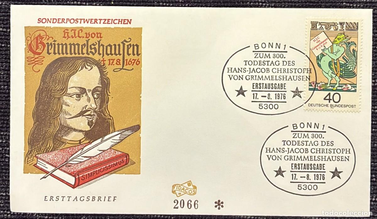 Sellos: TS.)1976, WEST GERMANY, FIRST DAY COVER, COMMEMORATIVE PRE-PRINTED ENVELOPE HONORING THE WRITER &rdquo;HAN