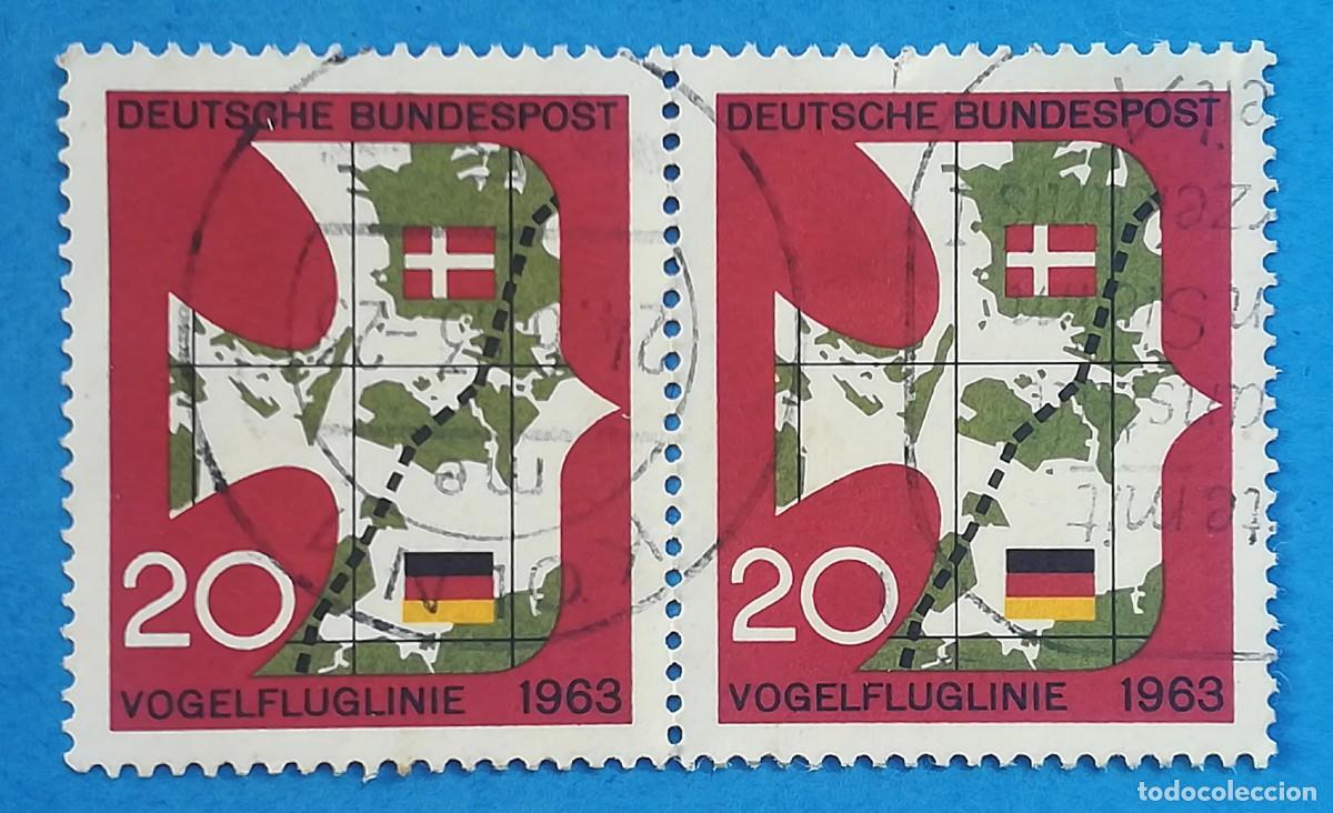 Stamps: Correo Federal Aleman. Ruta de migraci&oacute;n de aves. Paloma. Bloque de 2.