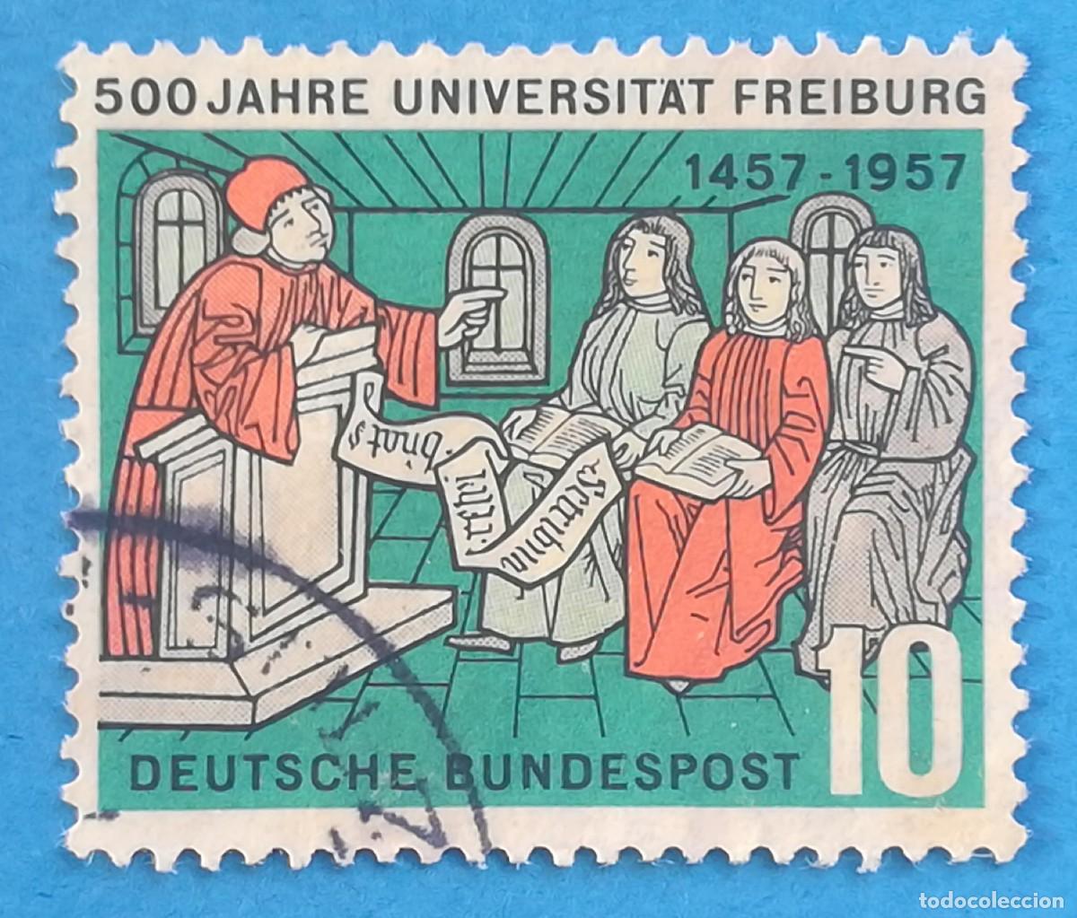 Sellos: Rep&uacute;blica Federal Alemana. Universidad de Friburgo. Yvert 135. Usado.