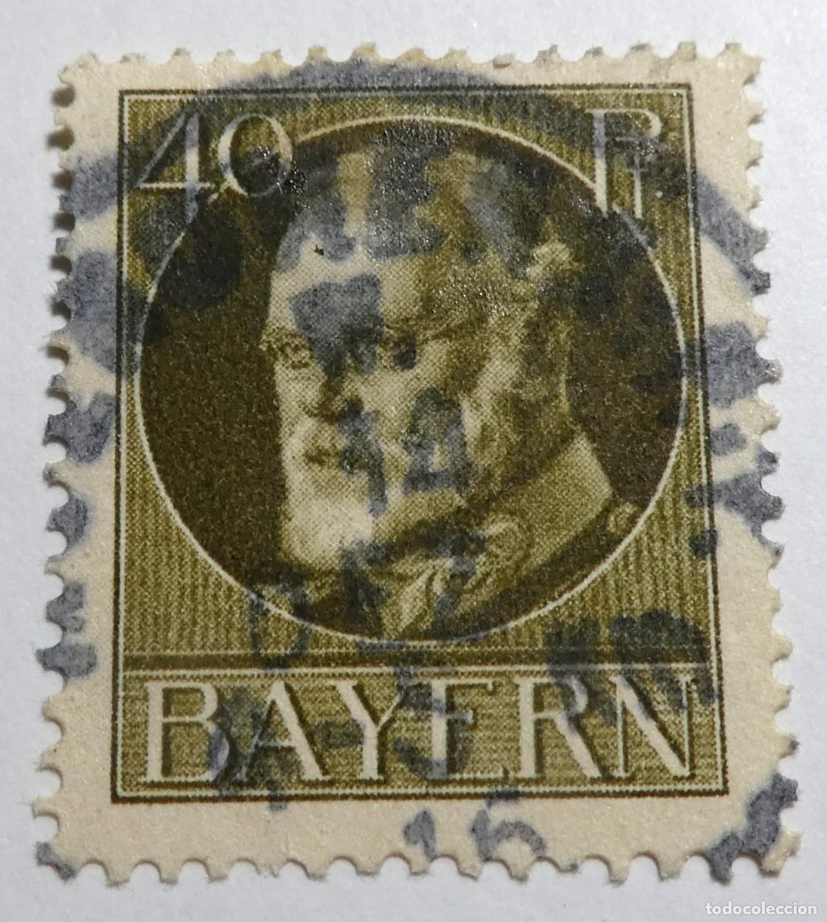 Sellos: Sello de Alemania, Baviera,Rey Luis III, 40 Pfennig 1914