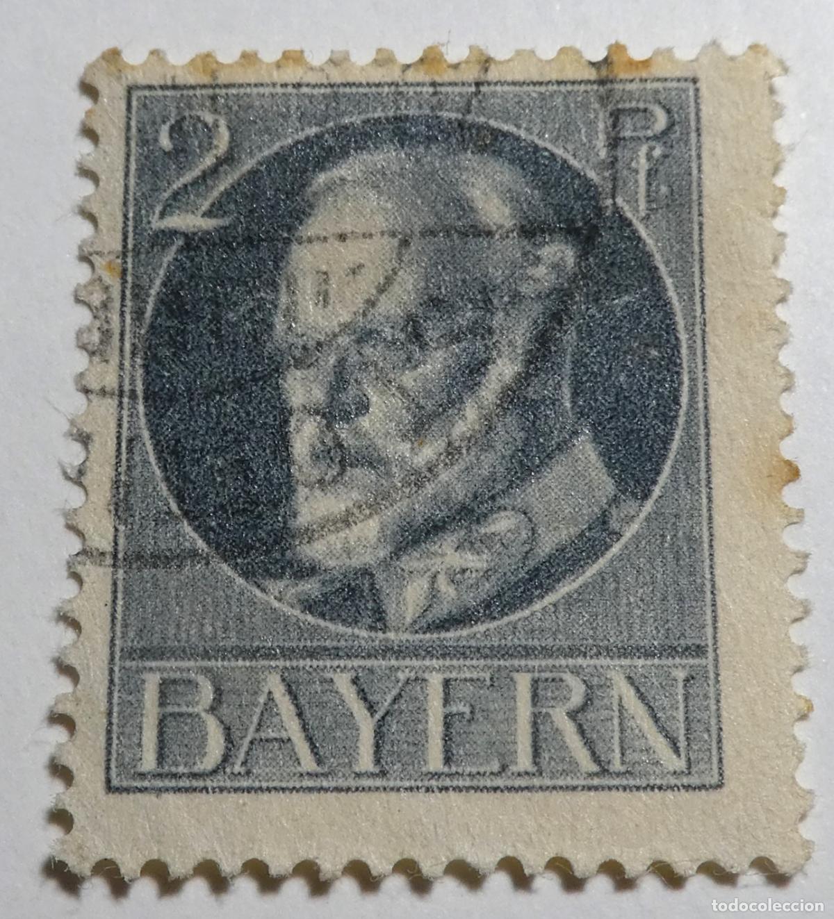 Sellos: Sello de Alemania, Baviera,Rey Luis III, 2 Pfennig 1914