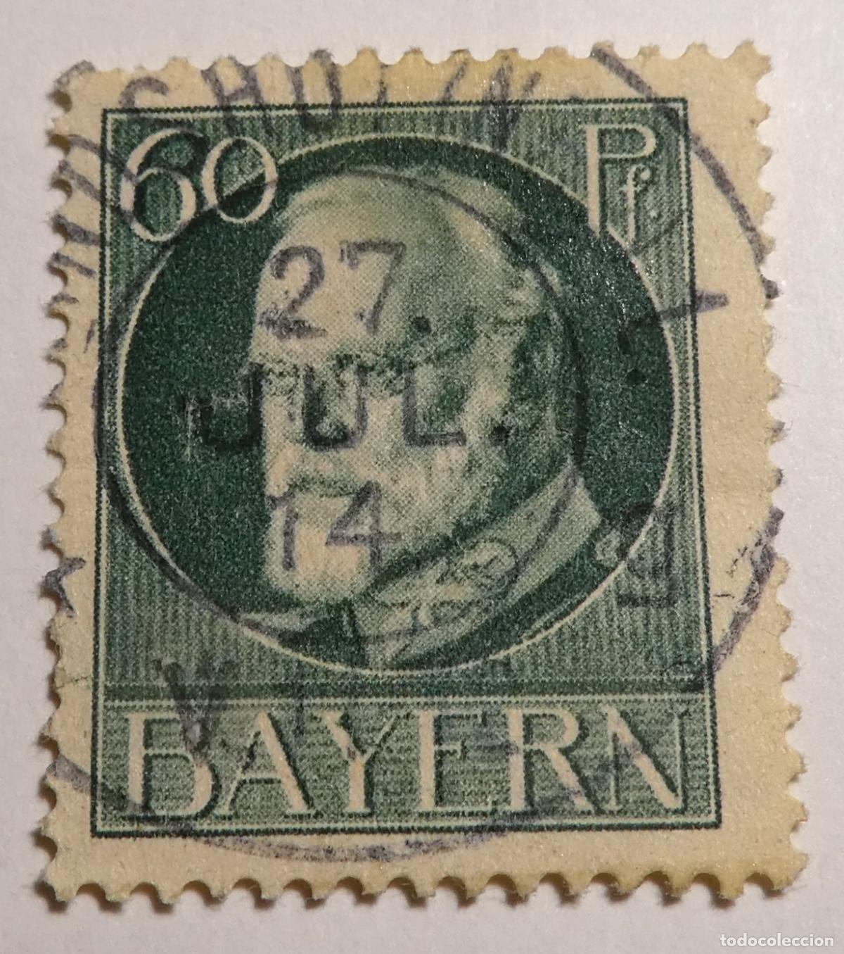 Sellos: Sello de Alemania, Baviera,Rey Luis III, 60 Pfennig 1914