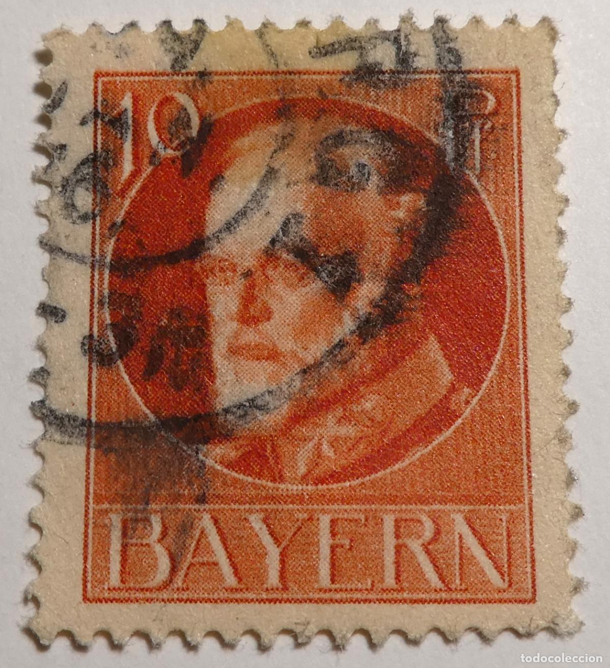 Sellos: Sello de Alemania, Baviera,Rey Luis III, 10 Pfennig 1914