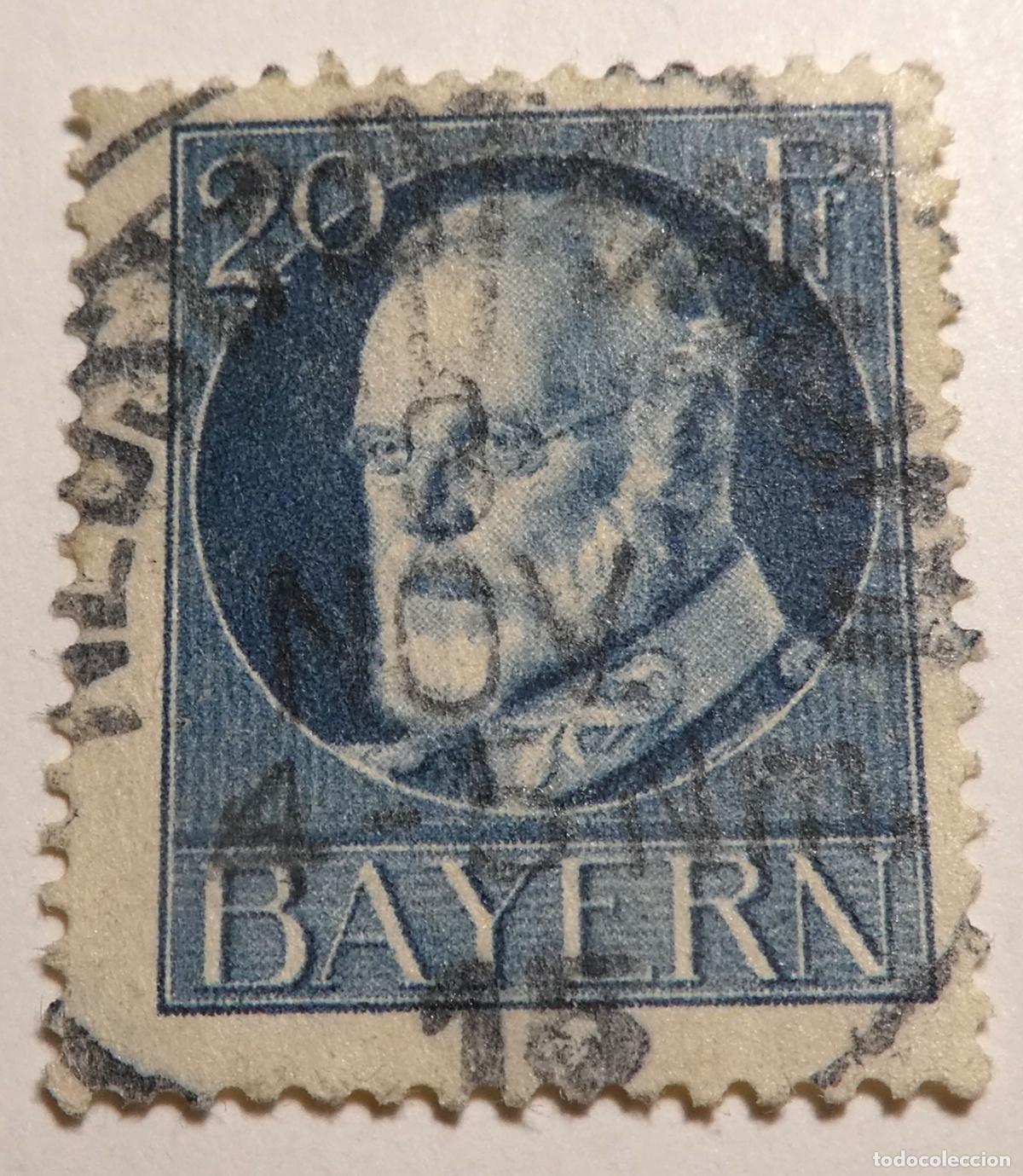 Sellos: Sello de Alemania, Baviera,Rey Luis III, 20 Pfennig 1914