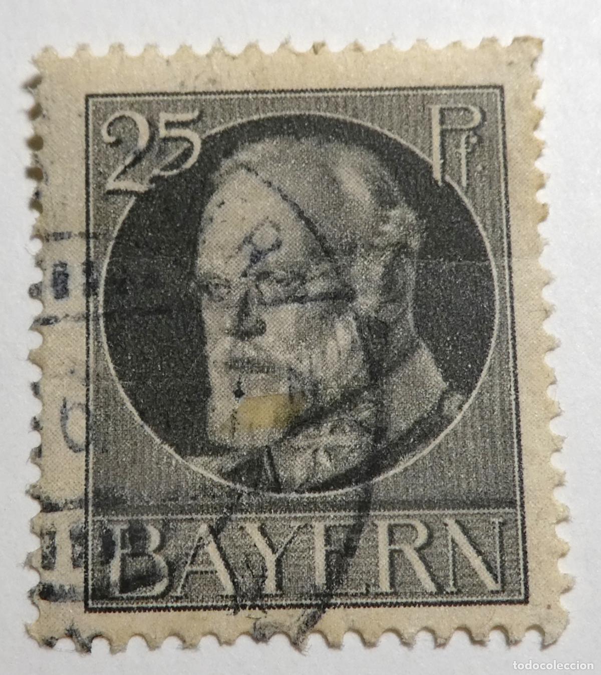 Sellos: Sello de Alemania, Baviera,Rey Luis III, 25 Pfennig 1914