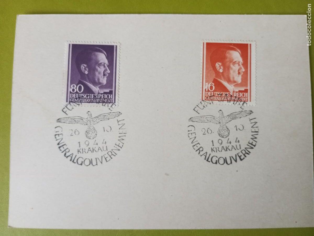 Sellos: ALEMANIA, GOBIERNO GENERAL, 1944, ANIVERSARIO DEL F&Uuml;HRER, KRAKOVIA, MATASELLOS ESPECIAL