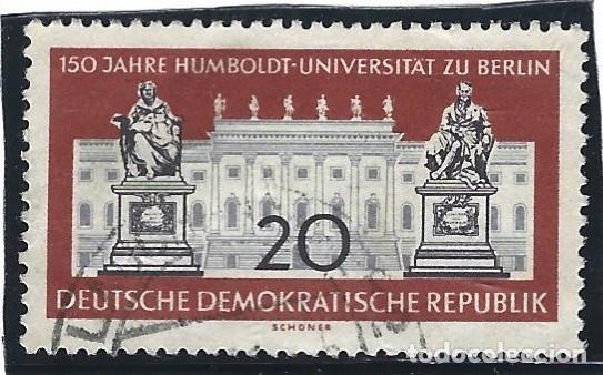 Sellos: ALEMANIA ORIENTAL - 1960 - 150 A&Ntilde;OS HUMBOLDT UNIVERSIDAD DE BERL&Iacute;N - SELLADO Y USADO -