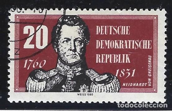 Sellos: ALEMANIA ORIENTAL - 1961 - 300&ordm; ANIV. DE NACIMIENTO DE NEIDHARDT VON GNEISENAU - SELLADO + GOMA