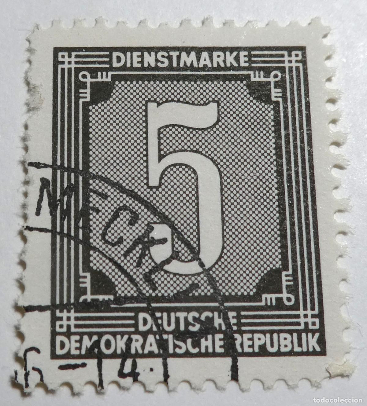 Sellos: Sello postal de la Rep&uacute;blica Democr&aacute;tica Alemana RDA 5 Pfennig 1956