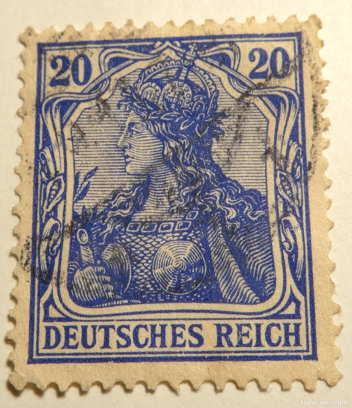 Sellos: Sello postal de Alemania Deutsches Reich 20 Pfennig 1901