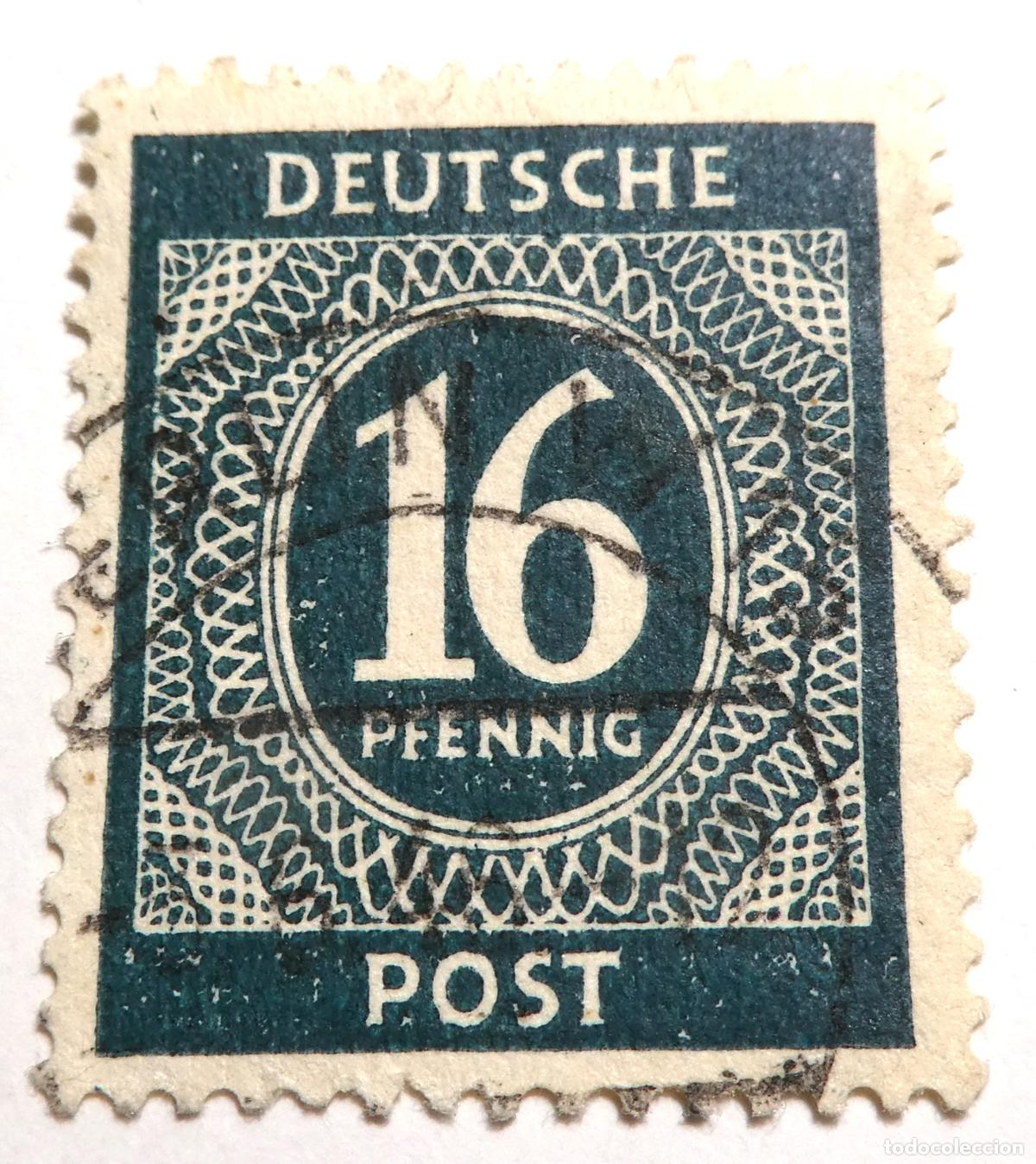 Sellos: Sello postal de Alemania (Ocupaci&oacute;n Aliada / Consejo de Control Aliado) 16 Pfennig 1946