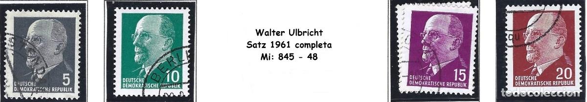 Sellos: ALEMANIA ORIENTAL - RDA - DDR - 1961 - COLECCI&Oacute;N WALTER ULBRICHT - COMPLETA - MI 845 - 48 - SELLADOS