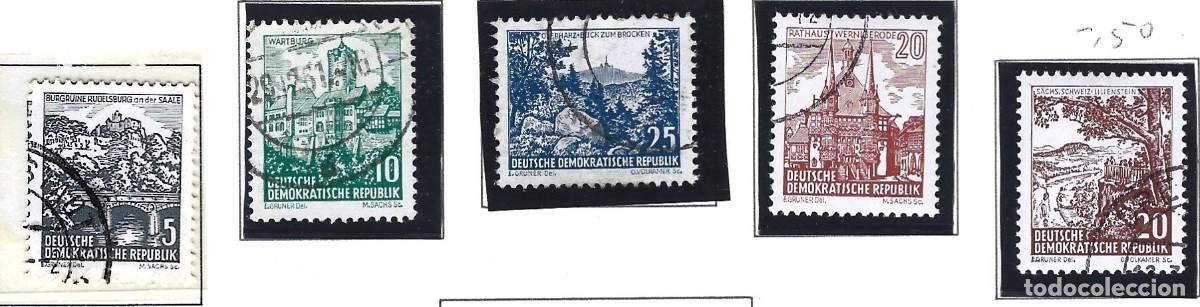 Sellos: ALEMANIA ORIENTAL - RDA - 1961 - COLECCI&Oacute;N CASTILLOS - COMPLETA - SELLADOS