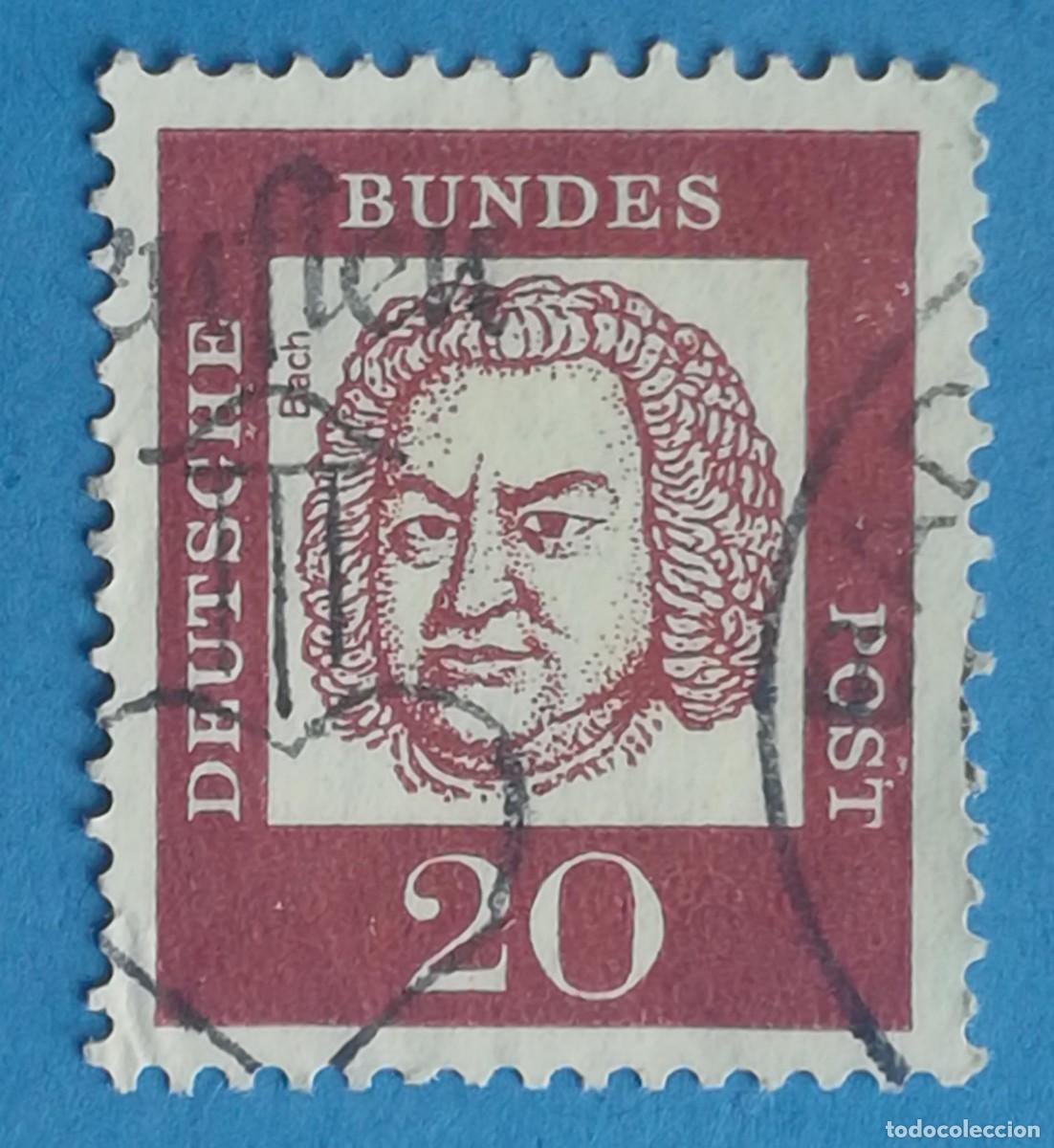 Sellos: Serie Alemanes Famosos. Johann Sebastian Bach. 20 p.