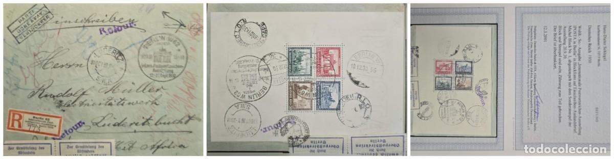 Sellos: O) 1930 GERMANY, DEUTSCHES REICH, REGISTERED IN BERLIN 62, PARTI GONE AWAY VERZOGEN, INTERNATIONAL P
