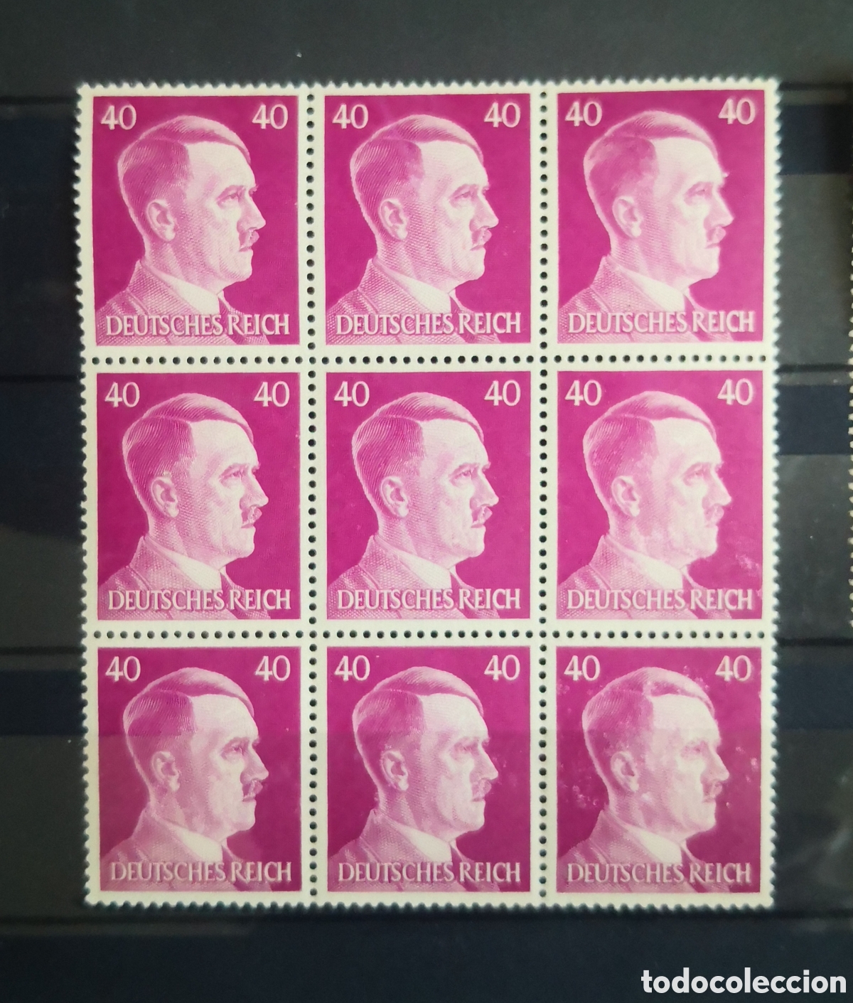 Sellos: bloque sellos de color lila oscuro 40 Reichspfennig 1941