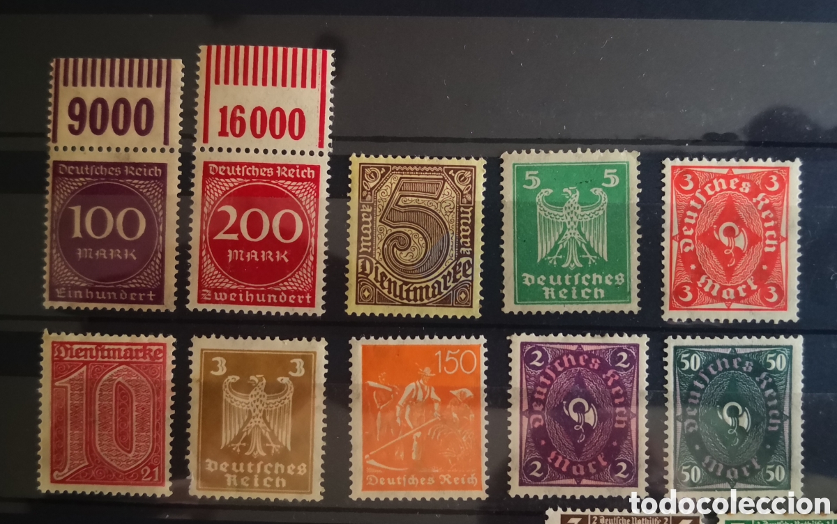 Sellos: sellos postales y oficiales (Dienstmarke) del Imperio alem&aacute;n
