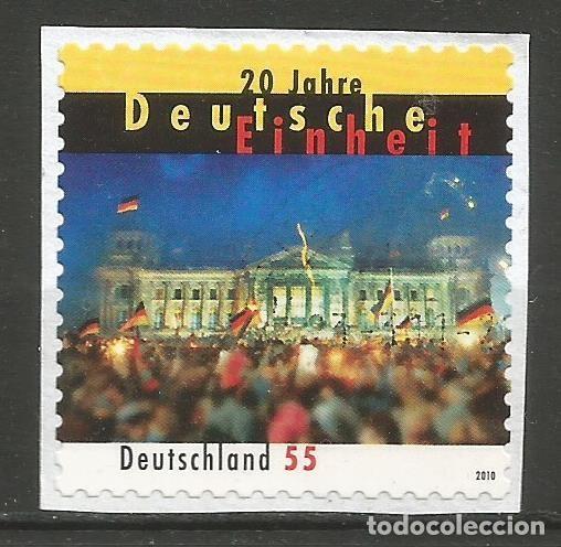 Sellos: ALEMANIA - 2010 - 20 A&Ntilde;OS DE LA REUNIFICACI&Oacute;N ALEMANA PEGADO EN PAPEL NO SELLADO - MNH