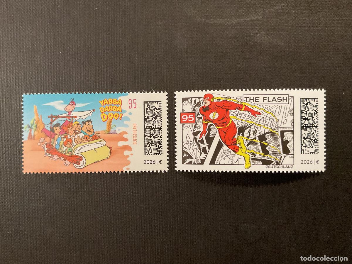 Sellos: ALEMANIA FEDERAL A&Ntilde;O 2026. COMICS. LOS PICAPIEDRA Y FLASH