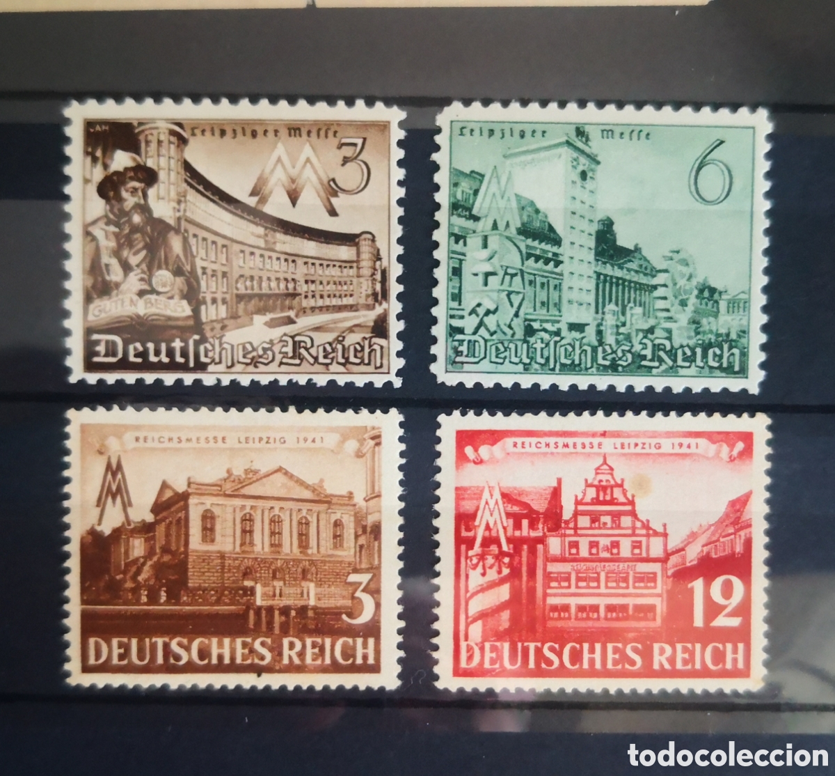 Sellos: Sellos serie completa Feria de Primavera de Leipzig (Reichsmesse Leipzig 1941)