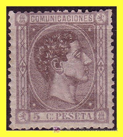 Sellos: 1875 Alfonso XII n&ordm; 163a * - Foto 1