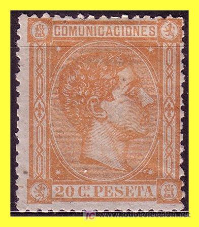 Sellos: 1875 Alfonso XII n&ordm; 165 * - Foto 1