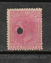 Sellos: ALFONSO XII. 1 PTA. N&ordm; 207-T - Foto 1