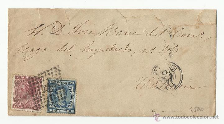 Sellos: circulada   1877 de madrid a valencia - Foto 1