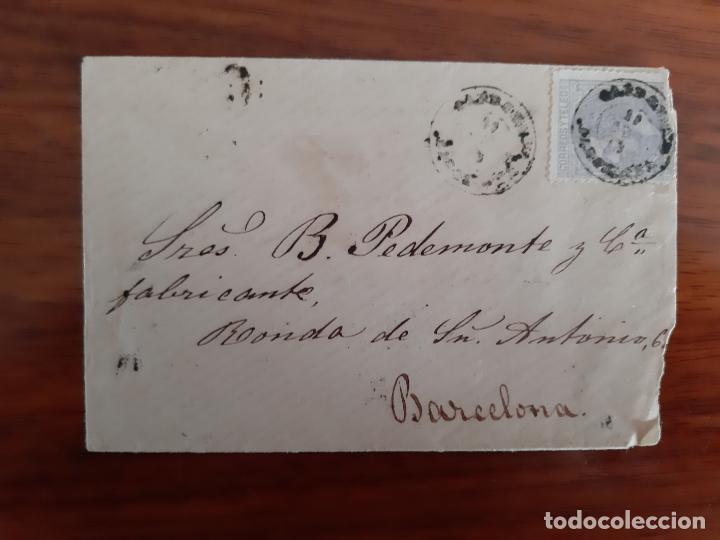 Sellos: CIRCULADA ALFONSO XII  A BARCELONA - Foto 1