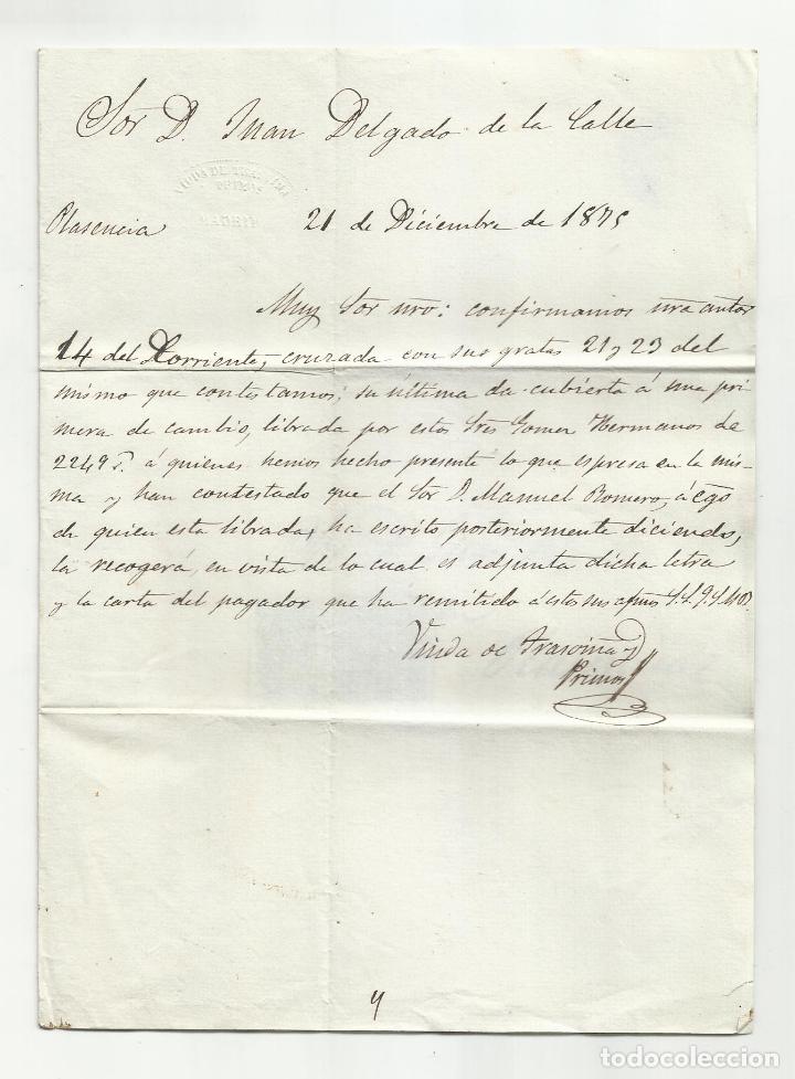 Sellos: circulada y escrita 1875 de madrid a plasencia - Foto 2
