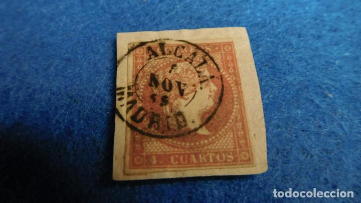 Sellos: Espa&ntilde;a Isabel II 4 cuartos 1855 - Foto 1