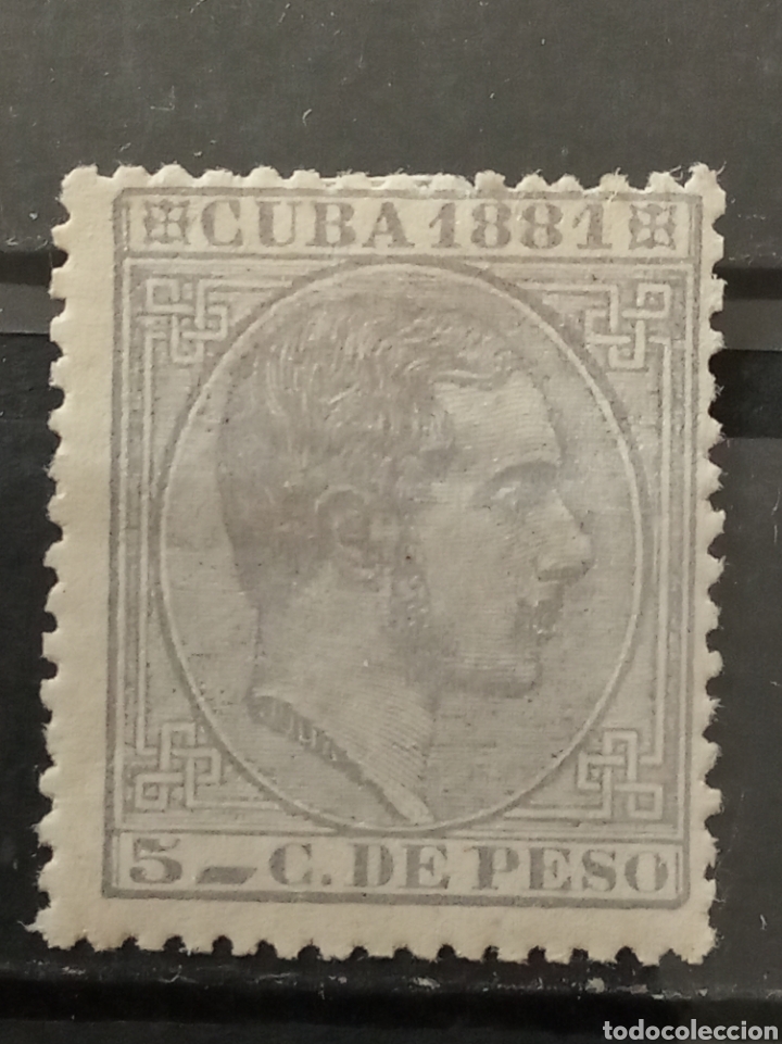 Sellos: Espa&ntilde;a. Cuba 1881. Cinco c&eacute;ntimos. * - Foto 1