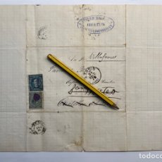 Sellos: VILLAFAMES. CARTA CIRCULADA. EDUARDO R. ANDÚJAR GIRÓ Y BANCA.. MADRID (A.1876). Lote 345745683
