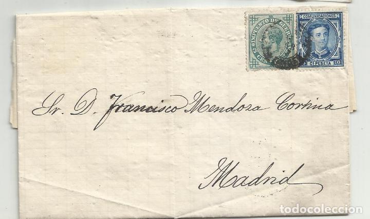 Sellos: circulada y escrita 1877 de santander a madrid - Foto 1