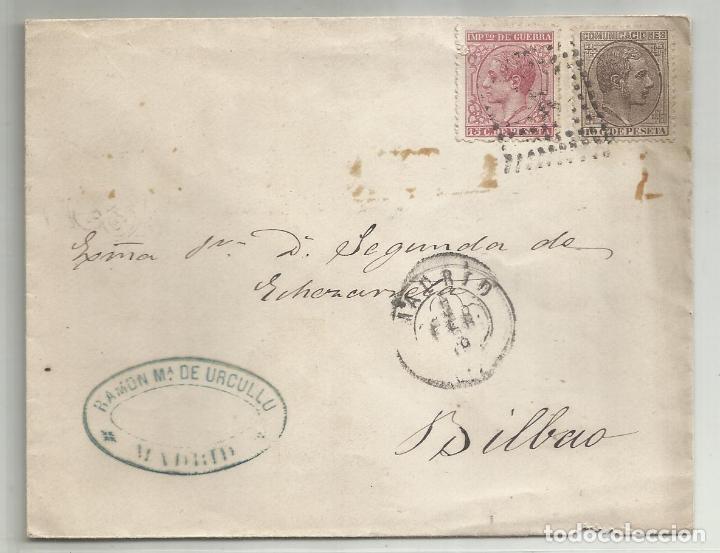 Sellos: circulada 1879 de madrid a bilbao - Foto 1