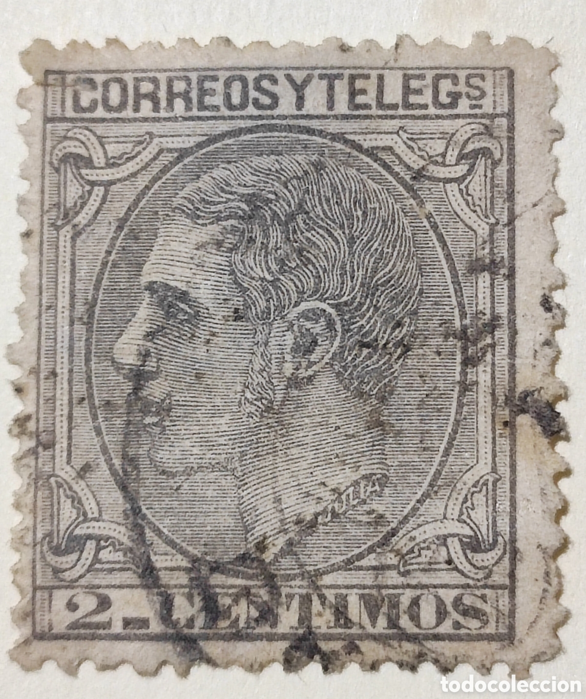 Sellos: Espa&ntilde;a 2 c&eacute;ntimos 1879 - Foto 1