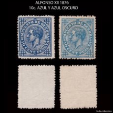 Sellos: ALFONSO XII.1876.10C AZUL.Y AZUL OSCURO.MNG.EDIFIL 184-184A. Lote 401781159