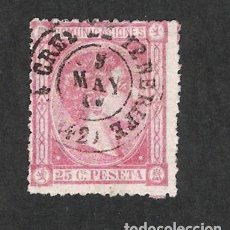 Sellos: 1875. ALFONSO XII. 25CTMS ROSA . EDIFIL 166. MATASELLOS SANTA CRUZ DE TENERIFE