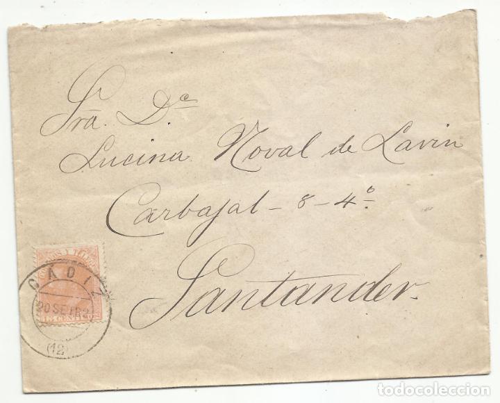 Sellos: circulada 1882 de cadiz a santander - Foto 1
