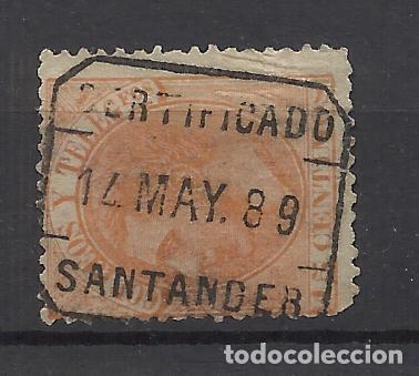 Sellos: ALFONSO XII EDIFIL 210 SANTANDER - Foto 1