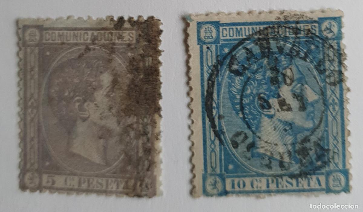 Sellos: ESPA&Ntilde;A 1875 EDIFIL 163 Y 164 - Foto 1
