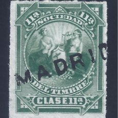 Sellos: FISCAL. SOCIEDAD DEL TIMBRE MADRID. VERDE. CLASE 11ª. AÑO 1878.