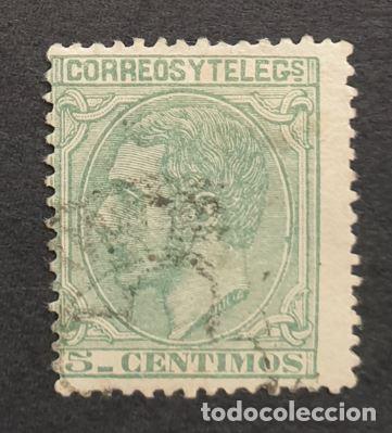 Sellos: Espa&ntilde;a 1879 - Alfonso XII, 5 c. (Edifil 201 &ordm;) - Foto 1