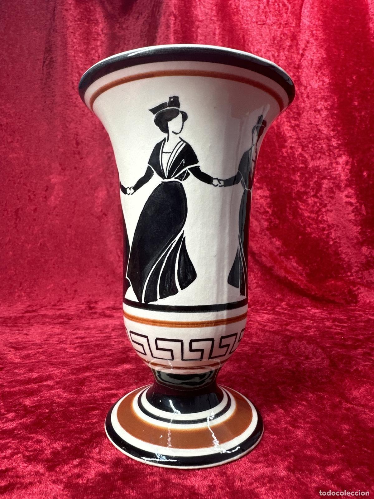 Sellos: JARRON DE CERAMICA. REALIZADO POR ETIENNE LAGET. 1930c. FAIENCE FOLKLORIQUE